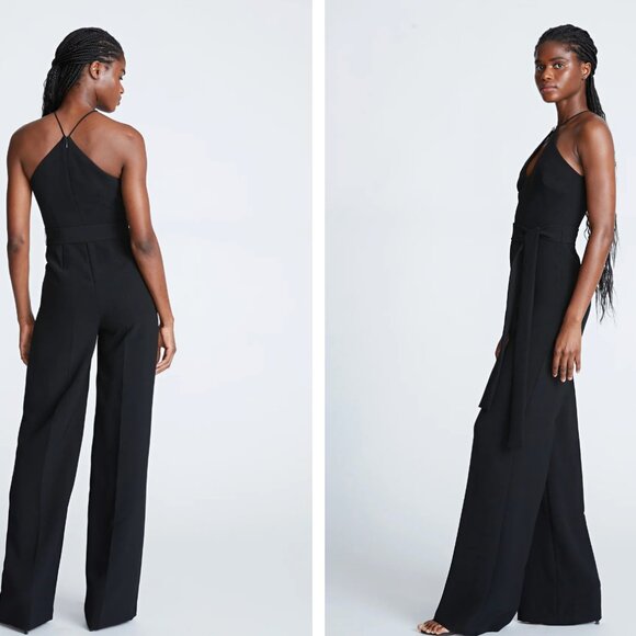 NWT ❣️ Halston Ema Cutout Wide-Leg Halter Jumpsuit Size 2 - Picture 2 of 9